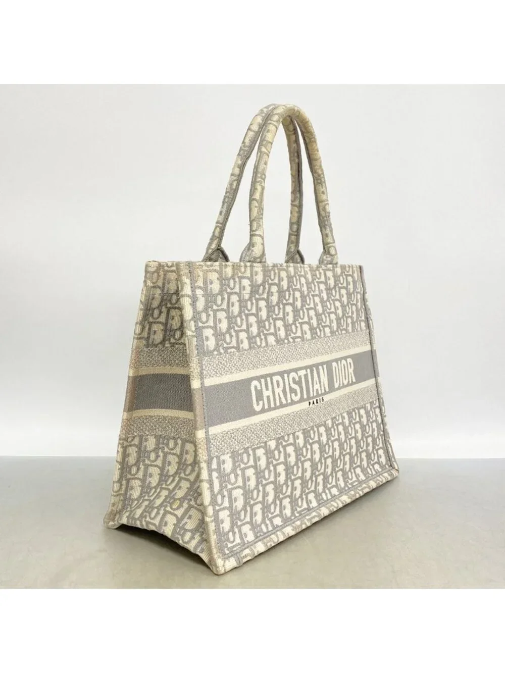 Dior Tote Bag Book Canvas Gray
